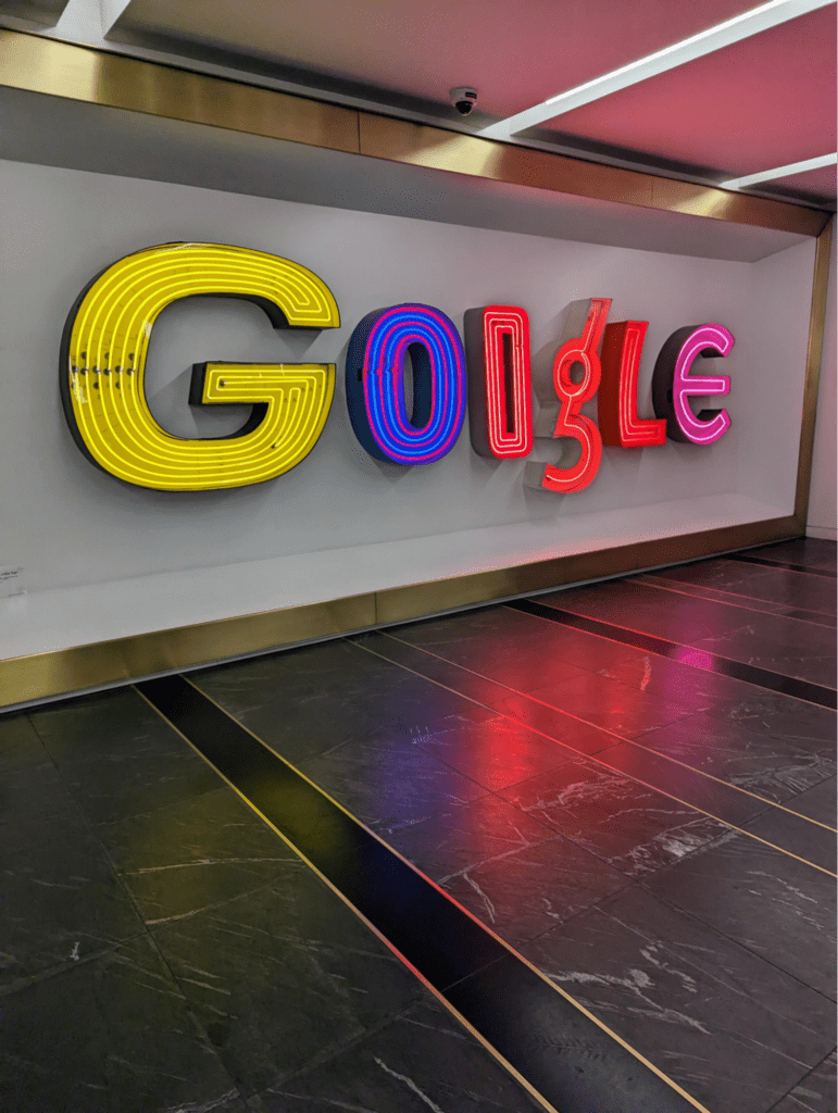 Google's lobby signage.