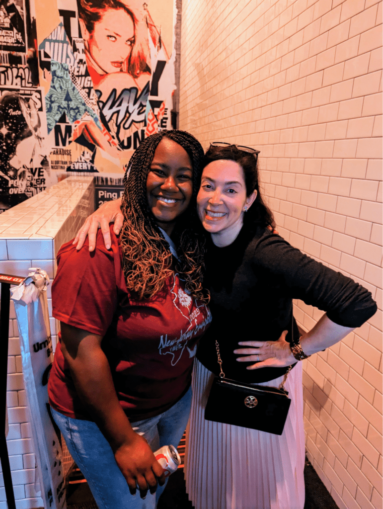 Toni Dunlap and  Michelle Magallanez pose for a photo. 