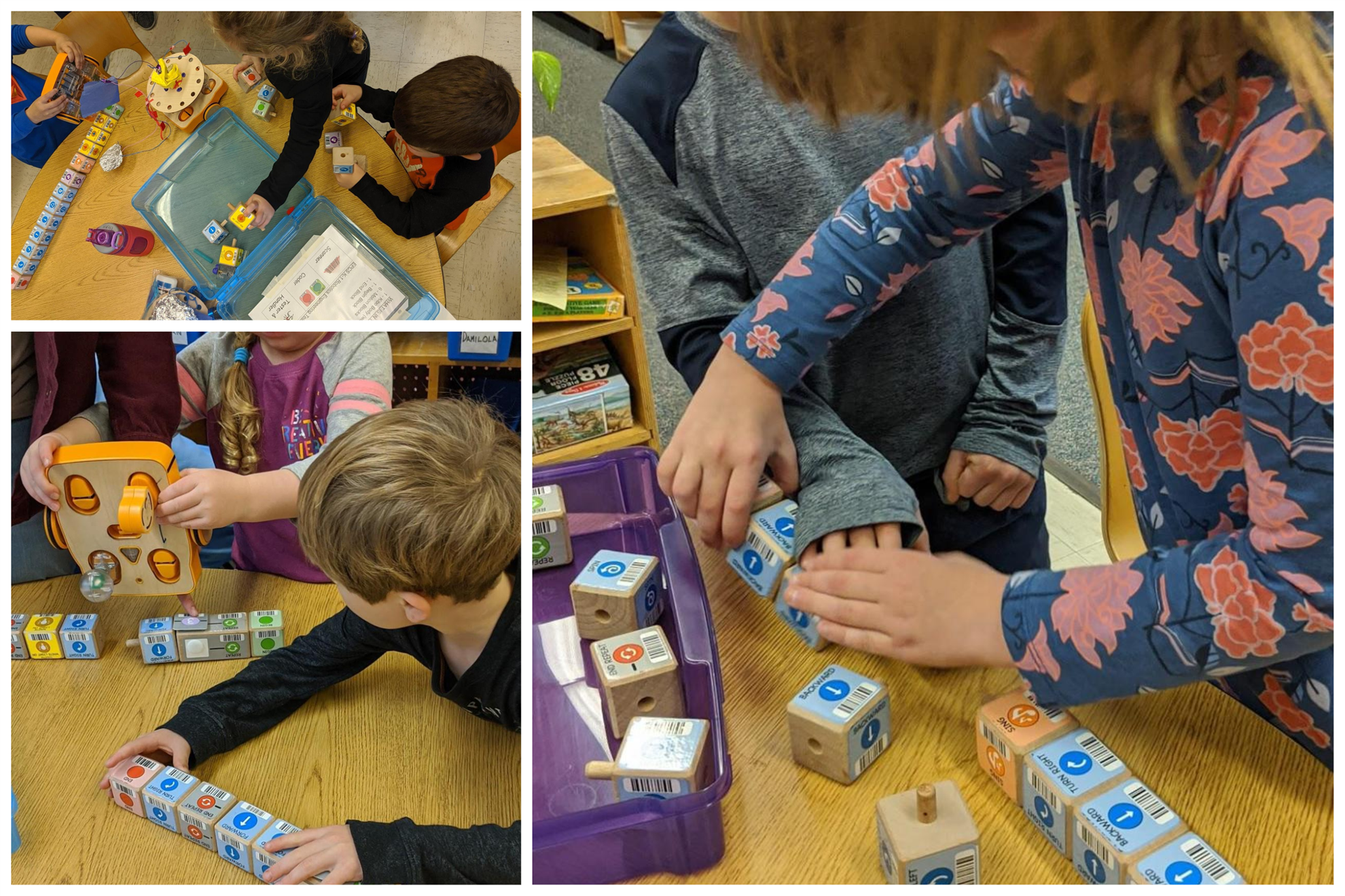 Kindergarteners put together the KIBO robot